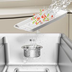 Évier de cuisine à cuve unique grande taille en acier inoxydable 304, nouvelle collection 2026, finition nano gaufrée et épaissie - Product Image 2