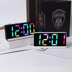 นาฬิกาดิจิตอล <span class=keywords><strong>LED</strong></span> เรียบง่ายพร้อมตัวอักษรสีสันสดใส แสดงวันที่และอุณหภูมิ ปรับไฟกลางคืน ฟังก์ชั่นเลื่อนปลุก สำหรับบ้าน สำนักงาน และผู้สูงอายุ - Product Image 6