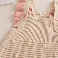 Combinaison en tricot pour filles Engepapa, printemps-automne, coton, combinaison pour bébé, sans manches, fermeture à boutons, vêtements pour bébé