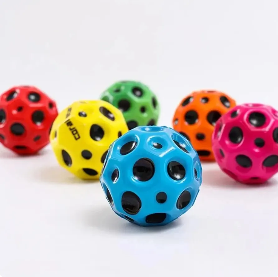 Bouncy Balls Rubber High Bouncing Balls for Kids Sensory Fidget Toys Stress Relief Hole Sports Training Ball Outdoor Games