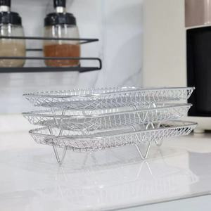 Estante para freidora de aire, cesta de refrigeración de malla de acero inoxidable de grado alimenticio, cesta para asar a la parrilla para uso en panadería, platos para hornear, sartenes - Product Image 6