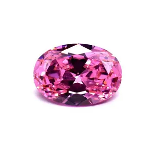 Venda a baixo preço 3a cor gemstone zircônia cúbica sintética corte oval rosa 6x8mm solto cz pedra para anéis e brincos