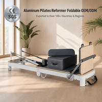 Machine de Pilates Reformer Professionnelle en Aluminium Pliable, Équipement de Studio de Pilates de Qualité Commerciale, Lit de Pilates Blanc avec Boîte