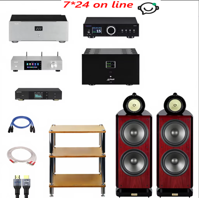 1 Set 10 Kinds QUEENWAY AVPLAY Streaming Player, Decoder, Amplifier, Double 12-inch Speakers and Other Combination Sets