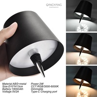 Lampe de table circulaire moderne en ABS Lampe de bouteille de vin vide réutilisable rechargeable et à intensité variable Conception simple
