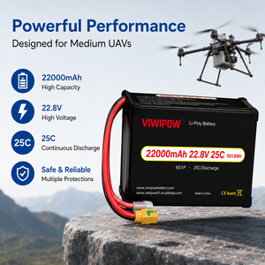 Batterie LiPo haute performance 22000mAh 22.8V 25C 3.8V haute tension pour drone agricole avec temps de vol long - Product Image 3