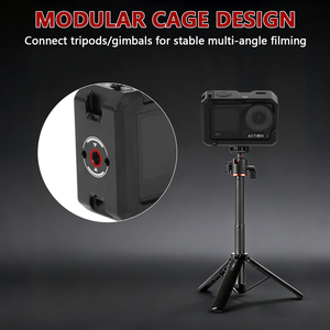 Jaula de cámara profesional compatible con Go Pro Hero 13/12/11/10/9, marco de Metal de aleación de aluminio con montura de zapata fría negra - Product Image 6