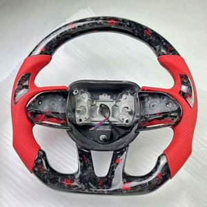 Envío Rápido para Volante Deportivo de Fibra de Carbono con Agarre Rojo y LED para <span class=keywords><strong>Dodge</strong></span> Hellcat Challenger Charger - Product Image 6