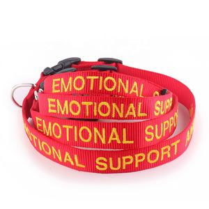 Kerah anjing nilon mewah dapat diatur dengan huruf bordir tali hewan peliharaan pola hewan peliharaan layanan pendukung emosional sesuai pesanan - Product Image 3