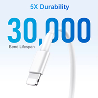 Chargeur rapide USB-L certifié MFI personnalisé 20W PD, câble de charge rapide USB 2.1A 20W de 0,9 m et 1,8 m pour iPhone 14 13 12 11 8 7 Pro XS Max
