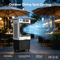 Refroidisseur d'air évaporatif commercial sur pied 3-en-1 (refroidisseur, humidificateur et ventilateur) avec réservoir de 120 L pour le refroidissement des élevages avicoles