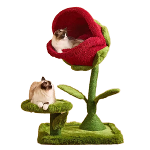 Arbre à chat moderne et écologique à 2 niveaux avec griffoir intégré, idéal pour les petits appartements - Product Image 1