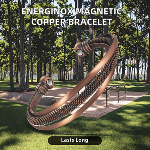 Pulseras de Cobre Magnéticas Personalizadas al por Mayor, Orgánicas, Antideslustre, Cómodas, con Soporte, Cálidas, Color Marrón Rojizo, de Moda - Product Image 2