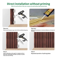 Panneau mural WPC rustique moderne, composite bois-plastique, revêtement mural imperméable à grain de bois, colle de protection environnementale