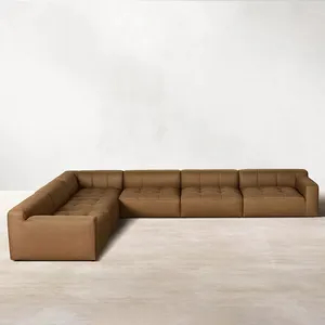 Amerikaanse Stijl Bank L-Vormige Modulaire Bank 7 Zitplaatsen Meubelen Sofa Set 5 Delige Woonkamer