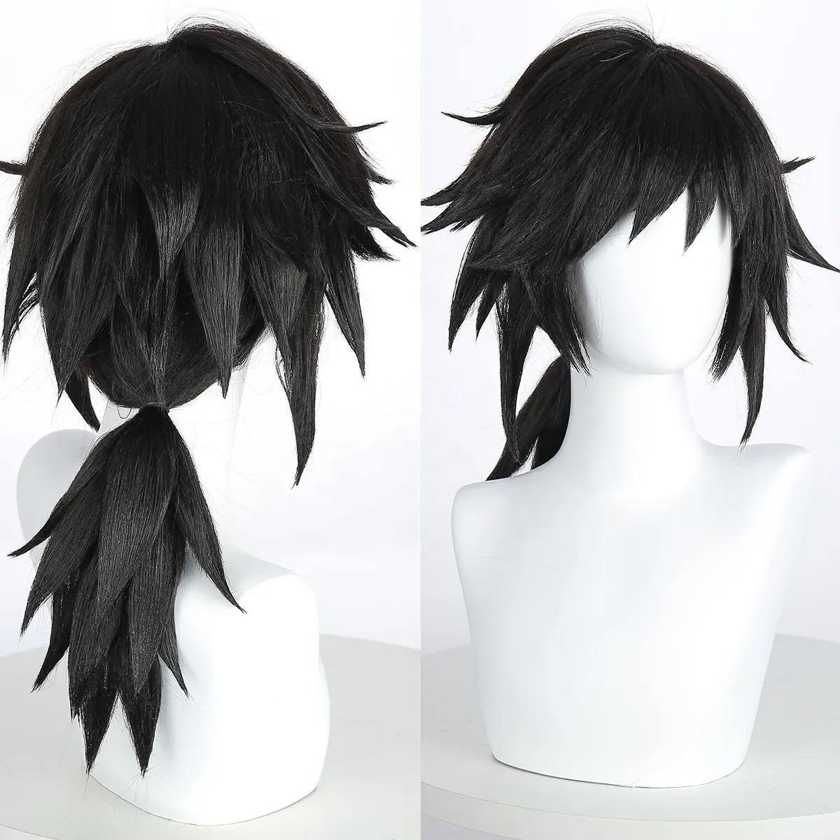 Wholesale Long Men Wig Straight Black Tomioka Giyuu Wig Synthetic Anime Party Hair Cosplay Wigs Heat Resistant Fiber Hair