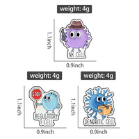 Broches en émail sur le thème de la science : Cellules dendritiques et cellules T régulatrices – Vente en gros