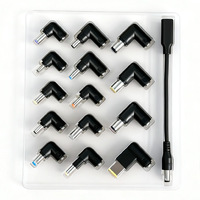 Adaptador de Corriente CC de 5.5*2.5mm a Cable CC con 14 Puntas de Conector, Juego de Repuesto de Adaptador de Cable de Alimentación Universal CC