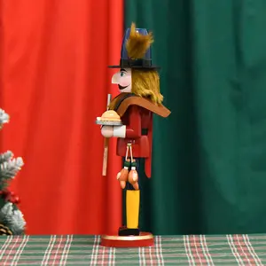 Décoration de Noël Casse-Noisette Chasseur en Bois-Ornement de Fête Élégant et Traditionnel