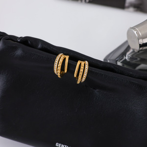 Pendientes de Aro de Acero Inoxidable de Tres Capas con Baño de Oro PVD, Resistentes al Deslustre, Ligeros, para Mujer - Product Image 4