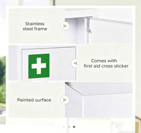 Armoire à pharmacie murale verrouillable sur mesure en acier pour la maison, le bureau, l'école, les fournitures d'urgence pour la famille