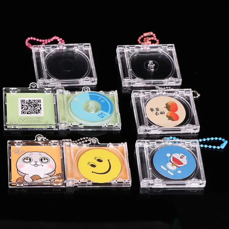 Weisheng Gpps Plastic Rfid Ronde Tags Mini Muziekalbum Sleutelhanger Nfc CD-R Muziekkaart Case Smini Album Case Mini Album Nfc