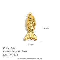 Pendentifs breloques multi-styles en acier inoxydable plaqué or 18 carats, série Océan (coquillages, poissons, étoiles de mer), pour sacs, colliers et bracelets, pour femmes