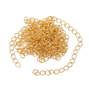 Cadena de extensión con cierre de langosta, chapada en metal, de un solo bucle, para la fabricación de pulseras, 10 compartimentos, accesorios de joyería en oro y plata. - Product Image 2
