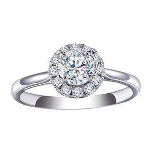 Messi Sieraden 14K Gold 0.5 Ct Def Vs Lab Diamond Custom Eenzame Ring Fashion Ring