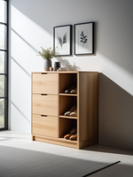 Zapatero de madera de diseño moderno con cubículos Zapatero de entrada Estantes Soporte para sala de estar Hoteles