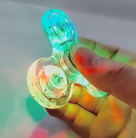 Nicro Vente Chaude Fidget Spinner LED Lumineux Transparent en Cristal, Jouet de Décompression pour Enfants, Fournitures de Fête Néon