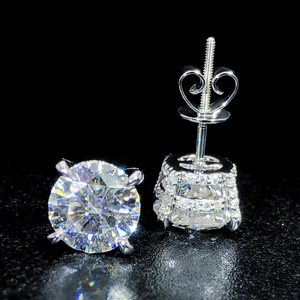 Custom Real S925 Sterling <strong>Silver</strong> 9K 10K 14K 18K <strong>Solid</strong> Gold <strong>Earrings</strong> D VVS GRA Moissanite IGI Lab Grown Diamond Studs <strong>Earrings</strong> - Product Image 1