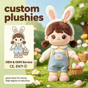 Custom Spring Bunny Girl Plush Toys Wholesale OEM ODM Stuffed Human Dolls High Reduction Soft Plush - Product Image 1