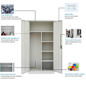 أرفف منزلية فاخرة من الفولاذ ببابين قابلة للتعديل لمكان عمل المكتبة - Product Image 5