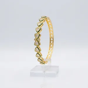 Bracelet Jonc Kundan Polki Plaqué Or pour Mariée Indienne, Bijou de Mariage Traditionnel Ethnique pour Femme, Vente en Gros - Product Image 1