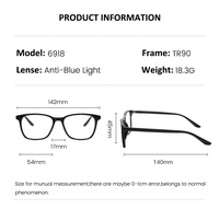 Échantillon disponible Lunettes anti-lumière bleue pour hommes en TR90 anti-radiation