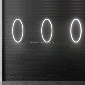 AC85-265V <span class=keywords><strong>LED</strong></span> Tường Đèn 24 "tròn hình bầu dục Vòng Anello bề mặt sconces thiết bị chiếu sáng cho phòng khách phòng ngủ cầu thang halllway - Product Image 2