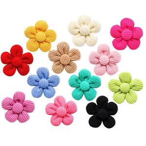Accesorio para el cabello de flores de poliéster sostenible de 5 pétalos para mascotas, banda de goma con lazo de Color sólido, estilo dulce para verano, invierno y primavera - Product Image 3