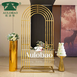 Aulobao AW-589 - Soporte de Exhibición Moderno en Forma de Arco, de Acero Inoxidable Dorado, con Logotipo Personalizado, para Bodas, Eventos, Bares y Hoteles - Product Image 3