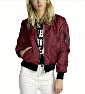 Blouson Bomber Femme Tendance Automne-Printemps, Col Montant, Coupe Ajustée, Coupe-Vent, Couleur Unie, en Coton, Fermeture Éclair - Product Image 4