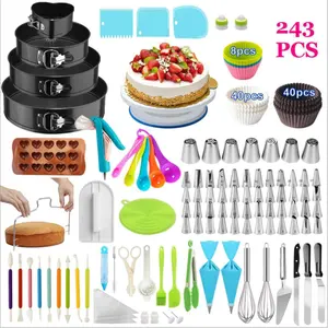 Set de cupcake 9 pièces, set de plaque de cuisson avec support, ensemble d'ustensiles de pâtisserie