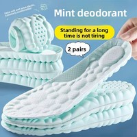 Semelles intérieures 4D Cloud-Massage en polyuréthane pour hommes et femmes, PU bleu menthe, anti-odeur, antidérapantes, absorbant les chocs, pour le sport