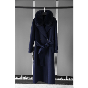 <span class=keywords><strong>Manteau</strong></span> <span class=keywords><strong>oversize</strong></span> pour femme, nouvelle collection automne-hiver, élégant, uni, col à revers, en cachemire et <span class=keywords><strong>laine</strong></span>, avec fourrure de renard - Product Image 6