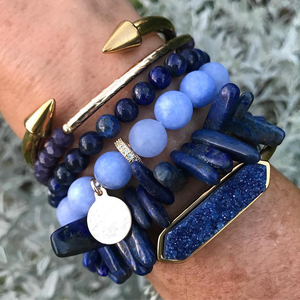 Joyería personalizada Bohemia para mujer joven, pulsera con cuentas de lapislázuli de cristal curativo de aromaterapia Natural - Product Image 2