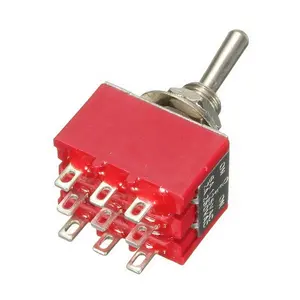 Red 3PDT Mini Toggle Switch ON/OFF/ON