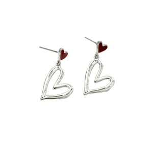 Pendientes con forma de corazón, aleación de zinc, microincrustaciones, joyería de moda para fiestas, tono plateado y dorado, varios estilos - Product Image 5