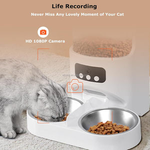 Distributeur automatique intelligent de nourriture pour animaux de compagnie avec double gamelle détachable et facile à nettoyer, à minuterie, pour chiens et chats, avec deux plateaux pour plusieurs animaux - Product Image 2