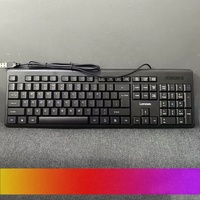 Ensemble clavier et souris filaire Lenovo K4800S pour ordinateur de bureau, portable, gaming et bureau, avec LED, étanche, USB, en anglais