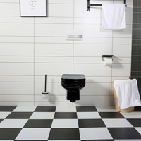 WC sans bride en céramique à deux pièces, cuvette de toilette noire, WC mural, ensemble de toilettes