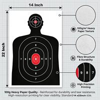 Objetivo de tiro con silueta para práctica en interiores y exteriores, para pistolas, revólveres, rifles, armas de aire comprimido y pistolas de perdigones - 14x22 pulgadas